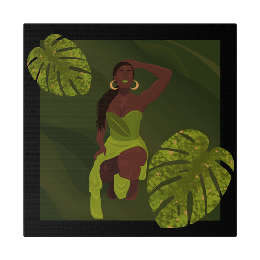 Jaded Beauty (Black) Canvas Print