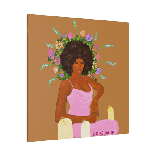 Matte Her Throne Canvas Print (Solid/Square)
