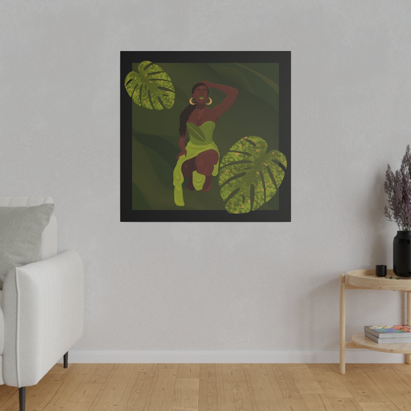 Jaded Beauty (Black) Canvas Print