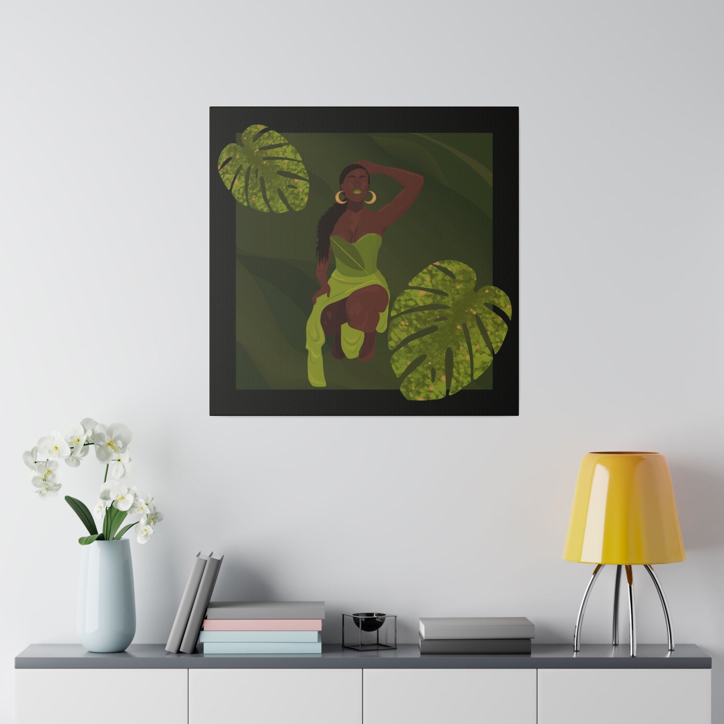 Jaded Beauty (Black) Canvas Print