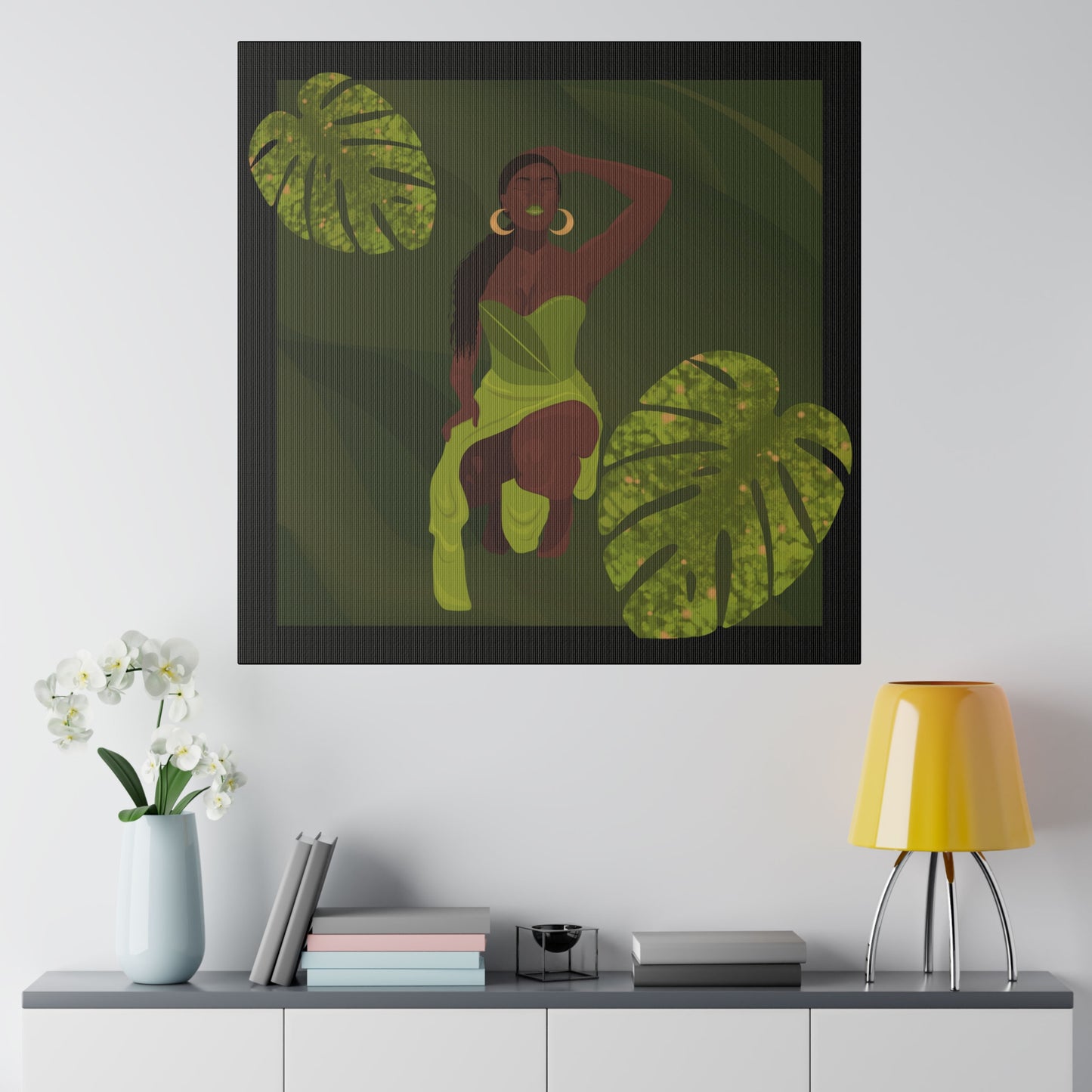 Jaded Beauty (Black) Canvas Print