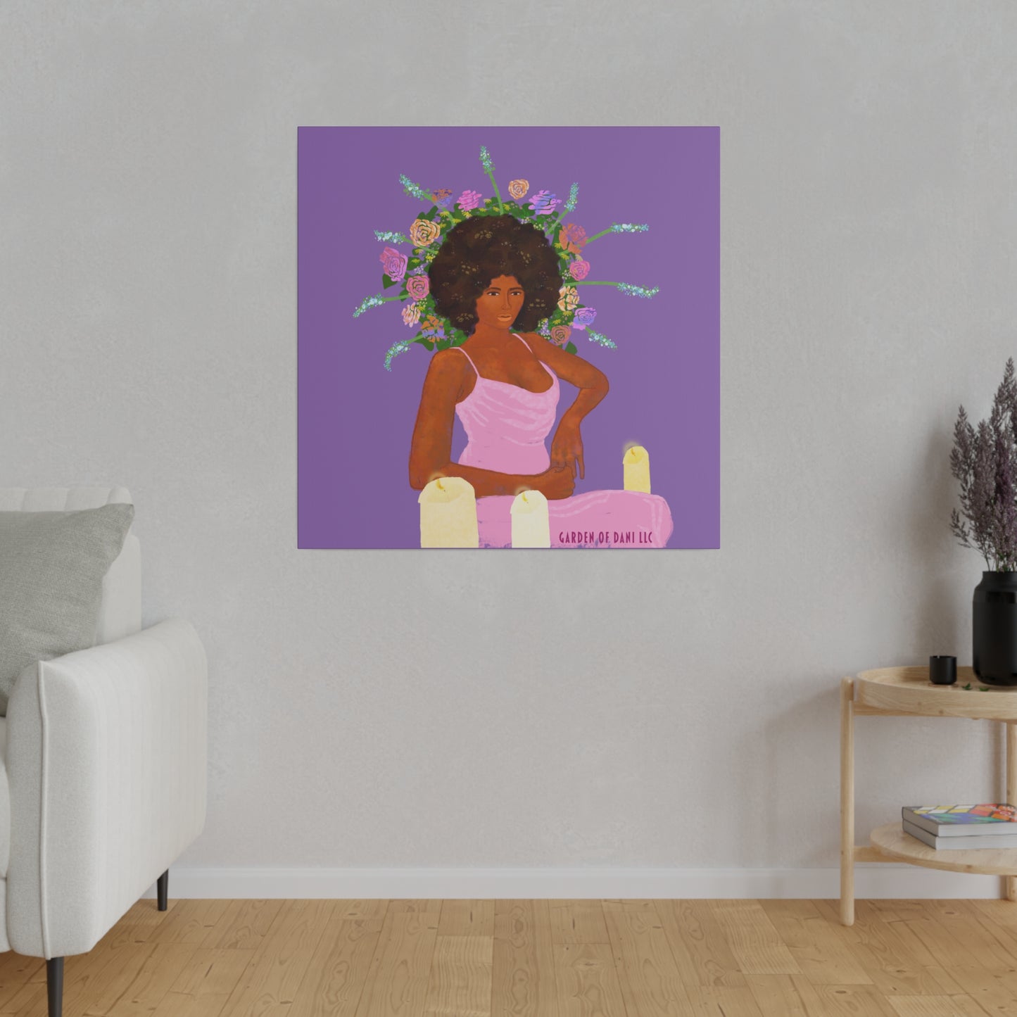 Matte Her Throne  Canvas Print (Purple)