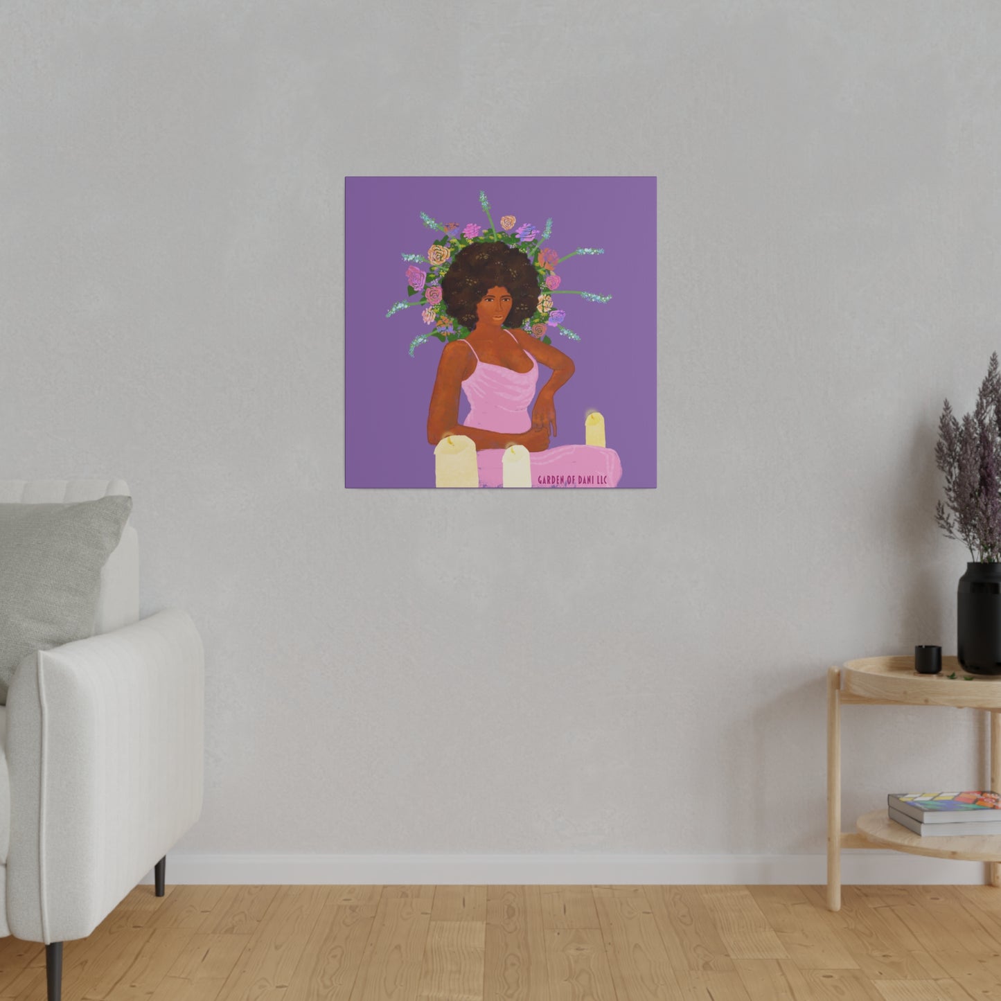 Matte Her Throne  Canvas Print (Purple)