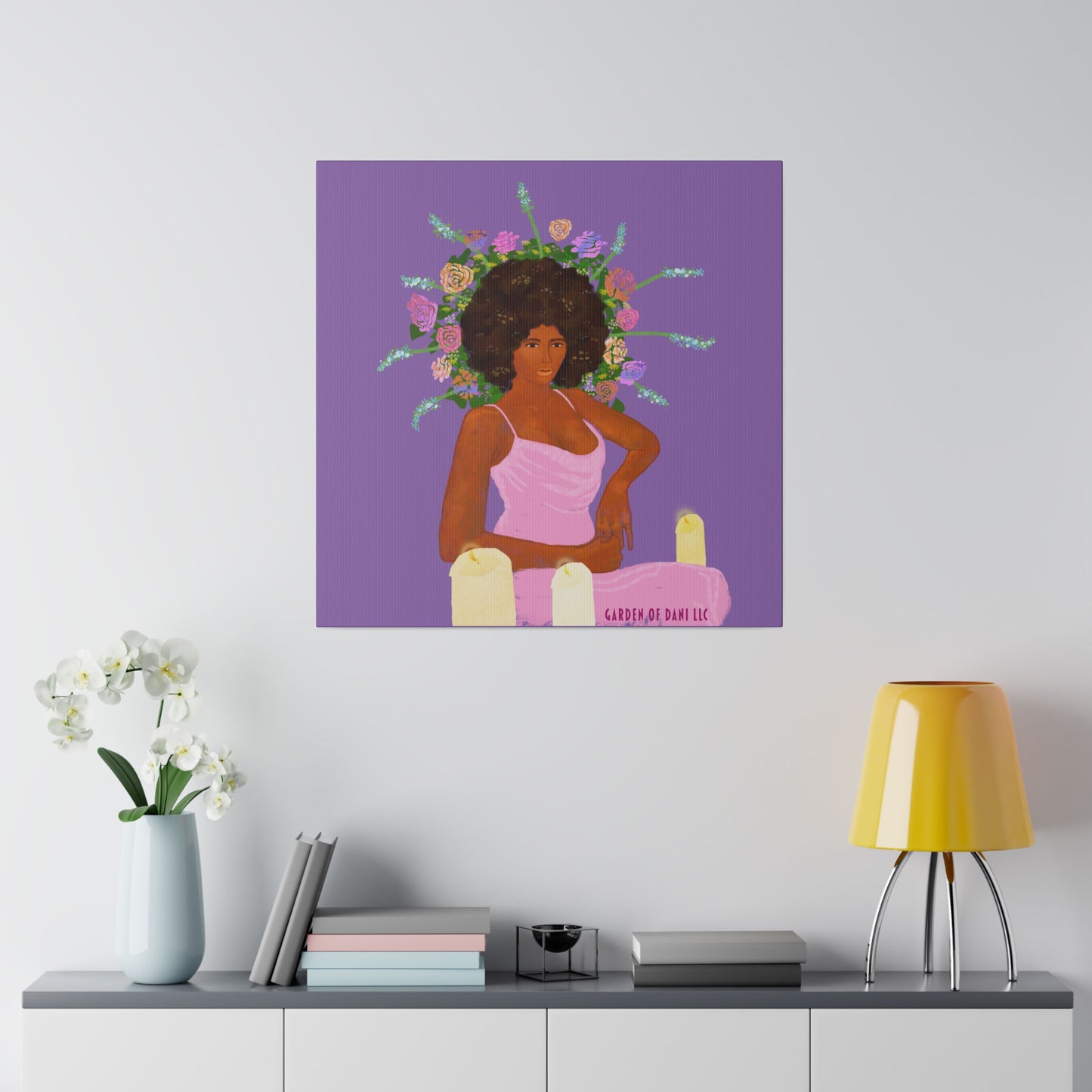 Matte Her Throne  Canvas Print (Purple)